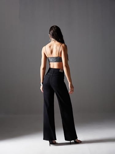 Image of Miss Chase Women's Wide-Leg High-Rise Regular-Length Stretchable Shaping Denim Jeans
