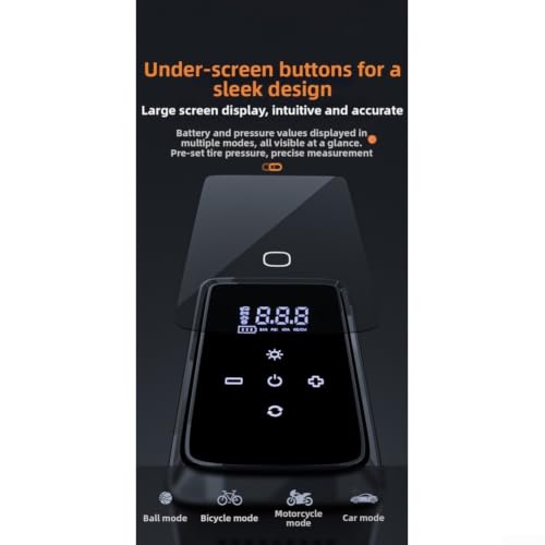 Compresor de aire inalámbrico 3900mAh para neumáticos de coche con pantalla digital 8