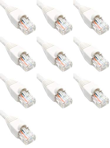 Cable Patch Cord Ethernet Cat6 Slim 1 pie Blanco x10 miniatura 1