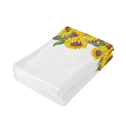 Maxkpop Sunflower Towels Set Of 2, Ultrahigh Absorbent Sunflower Gnome Hand Towels Soft Multipurpose Hand Towels For Bathroom Kitchen, 28X14-Inch #TOP2