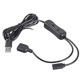 RGYBAO Cable de carga simultáneo USB a USB tipo enlace con cambio de encendido permanente para uso a distancia + cable de extensión con cambio