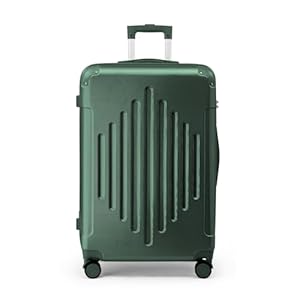 LEADZM Großer Koffer, Hartschalen-Koffer Trolley, Reisekoffer mit 360° Spinner-Rollen, Zahlenschloss & verstärkten Ecken, Hauptgepäck (Dunkelgrün, XL, 75CM)