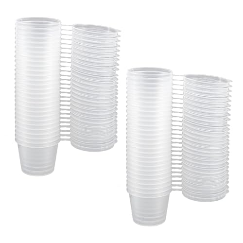 SSHUIKKAI 100 Stück Kleine Dosen Mit Deckel Plastik, Mini Dosen Mit Deckel, für Soßen, Dips, Gewürze, Ketchup Salate - 25ml