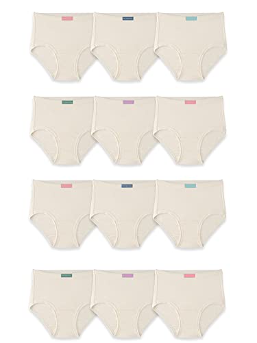 Fruit Of The Loom Toddler Girls' Tag-Free Cotton Underwear Briefs, Brief - 12 Pack Natural Cotton, 4-5T Us #TOP23