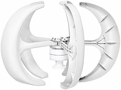 High Efficiency 3000W 12V/24V/48V Vertical Wind Turbine Generator Home Windmill Yacht Farm Lantern Wind Power Turbine Generator (White),24v