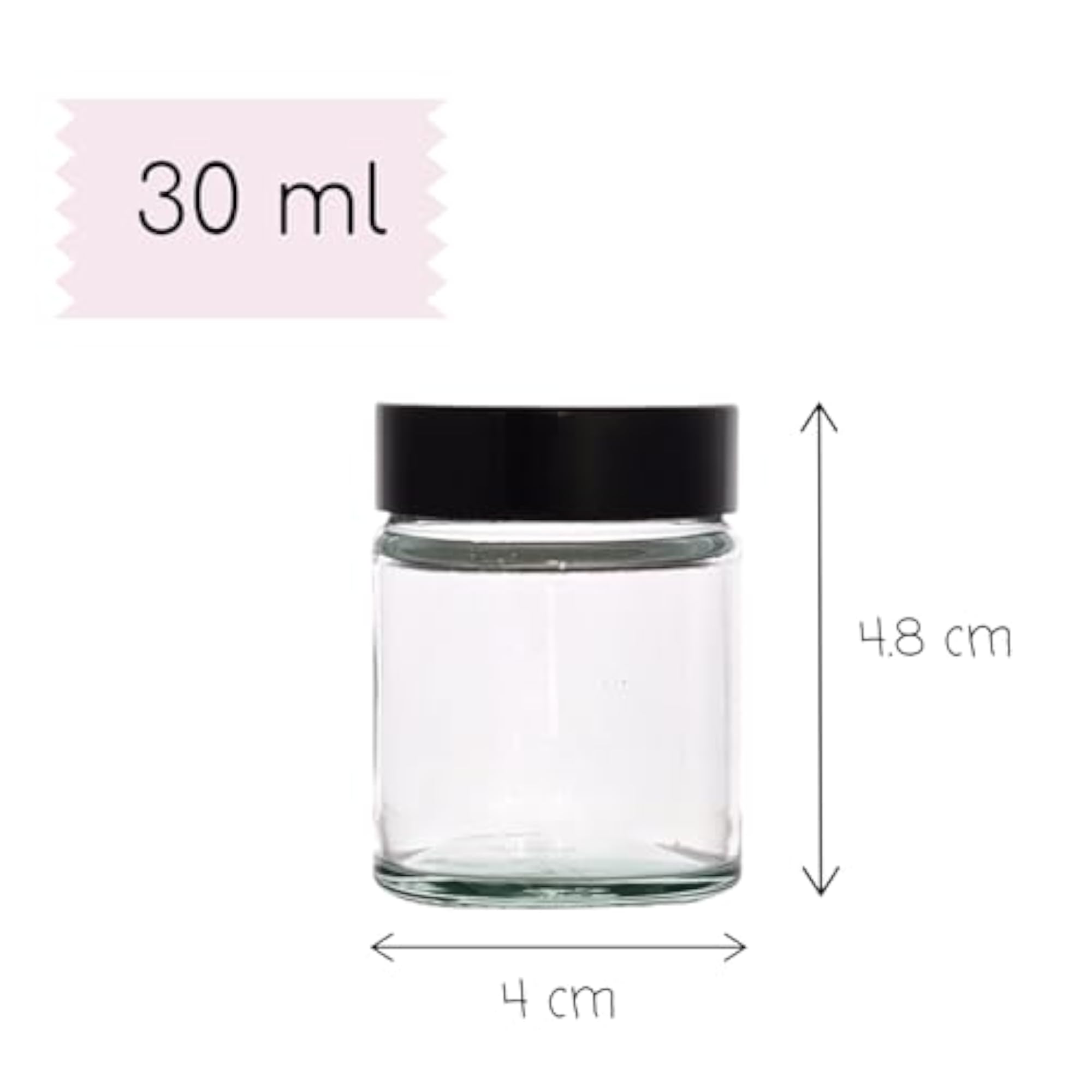 Elegant 30ml Clear Glass Jars with Airtight Lids