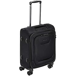 Maletas Con Ruedas Amazon Amazon Basics Maleta de cabina con ruedas expandible, con lados blandos y cierre con candado TSA, 51.8 cm, internacional, Negro