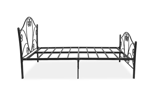 Image of APRODZ Iron King Size Bed Without Storage | Wrought Iron King Size Cot | Double Bed King Size for Bedroom with Headboard and Footboard Without Mattress (78X72 Comforta)