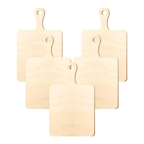 Tofficu Lot De 5 Planches À Découper En Bois Brut Avec Poignée Planche À Décorer Et À Peindre Pour Artisanat Service Et Décoration De Cuisine 9.06 X 5.51 X 0.12 Pouce