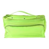 EXCEART Mesh Knitting Bag Woolen Yarn Tote Organizer Net Bag with Zipper Closure Carrying Knitting Needles Sewing Accessories (Light Green)