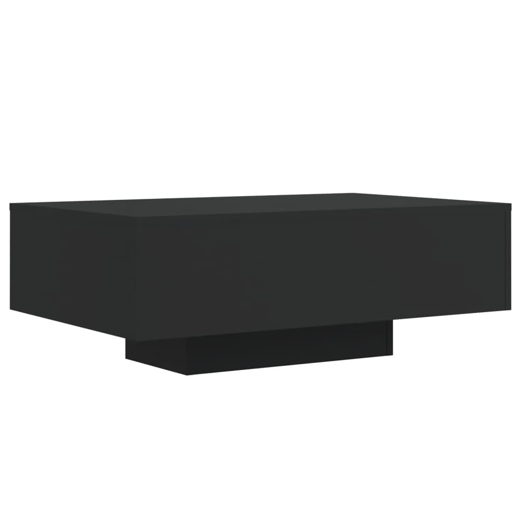 vidaXL Coffee Table with LED Lights, Side Table for Living Room Home Office Hallway, End Table for Decor, Sofa Table, Modern Style, Black