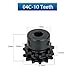 10 12 13Teeth 04C 25H Double Sprocket 45# Steel Gear Industrial Drive Wheel 1Pcs(10mm (Groove),10 Teeth)