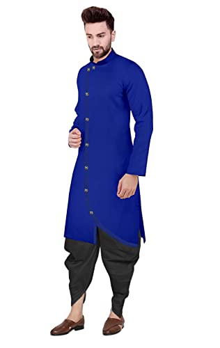 Image of Trustous Mens Cross Kurta Dhoti Set In Cotton