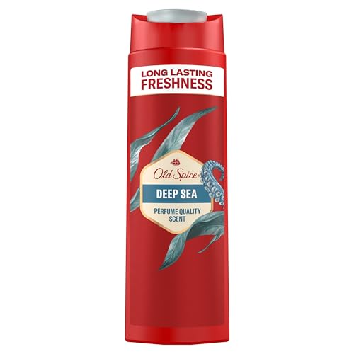 Old Spice Deep Sea 3-in-1 Duschgel für Haar, Gesicht und Körper 400 ml, langanhaltende Frische, Duft von Parfumqualität, Tiefenreinigung