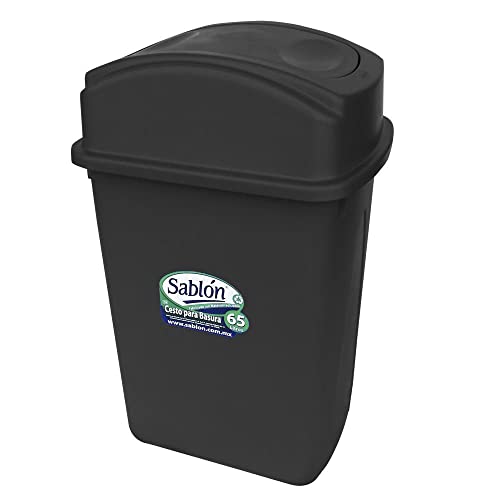 La Mejor Recopilación de Botes de Basura de Plastico de esta semana. 48 Sablon Bote de Basura 65L Negro Balancin Lateral