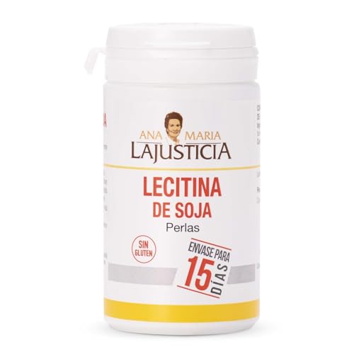 Ana María Lajusticia - Lecitina De Soja – 90 Perlas. Reduce El Colesterol En Sangre Y Mejora La Memoria. Envase Para 15 Días De Tratamiento.