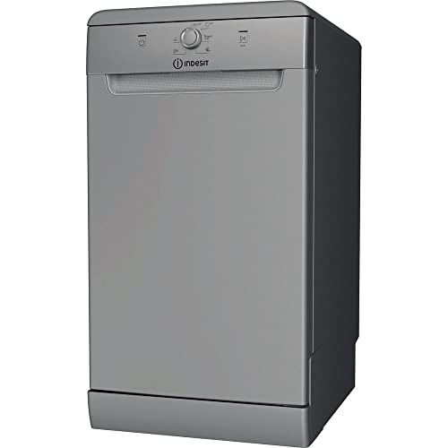 Indesit DSFE 1B10 S lavavajilla Independiente 10 cubiertos A+ - Lavavajillas (Independiente, Plata, Estrecho (45 cm), Plata, Botones, Giratorio, 1,3 m)