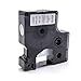 Produktbild vhbw Schriftband-Kassette kompatibel mit Dymo LabelManager 100, 100 Plus, 120P, 160, 200, 210D, 260P, 280 Etiketten-Drucker 9mm Schwarz auf Silber