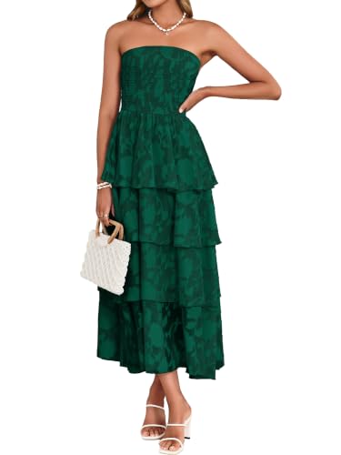 Image of Simplee Womens Maxi Boho Floral Strpless Wedding Guest Beach Long Dress