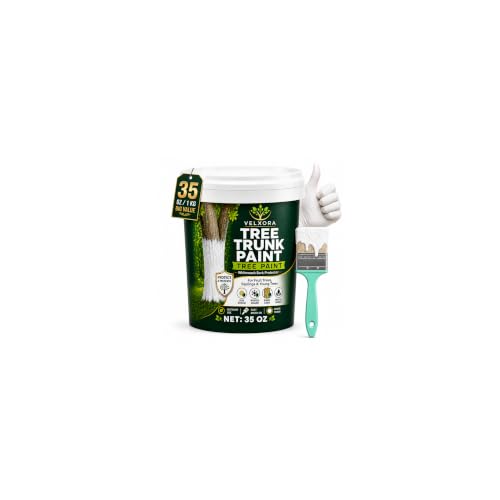 VELXORA Tree Paint, 35 Oz White Trunk Paint for Fruit, Nut & Young Trees