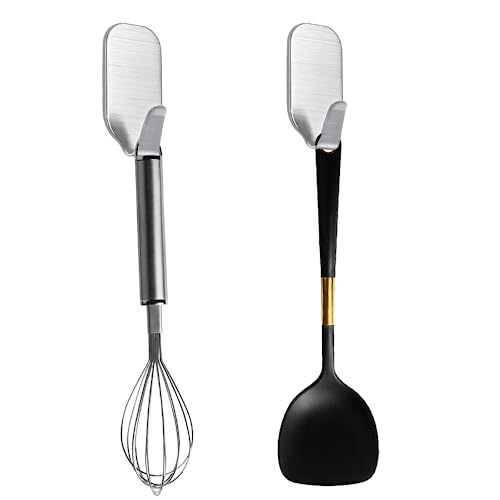 Aeuezxx Haken Selbstklebend, 2 Stück Selbst-Klebende Wandhaken, Edelstahl Haken Selbstklebend, Handtuchhaken, Ohne Bohren, für Bad und Küche