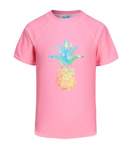 Image of Girls Short Sleeve Rash Guard Swim Shirt Girls Sun Protection Swimsuits Quick Dry Surf Tops Bathing Suits for Girls