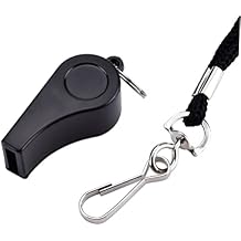 2-Pack Plastic Sports Whistles with Lanyard Loud Sound Emergency Whistles for Referees and Outdoor Activities