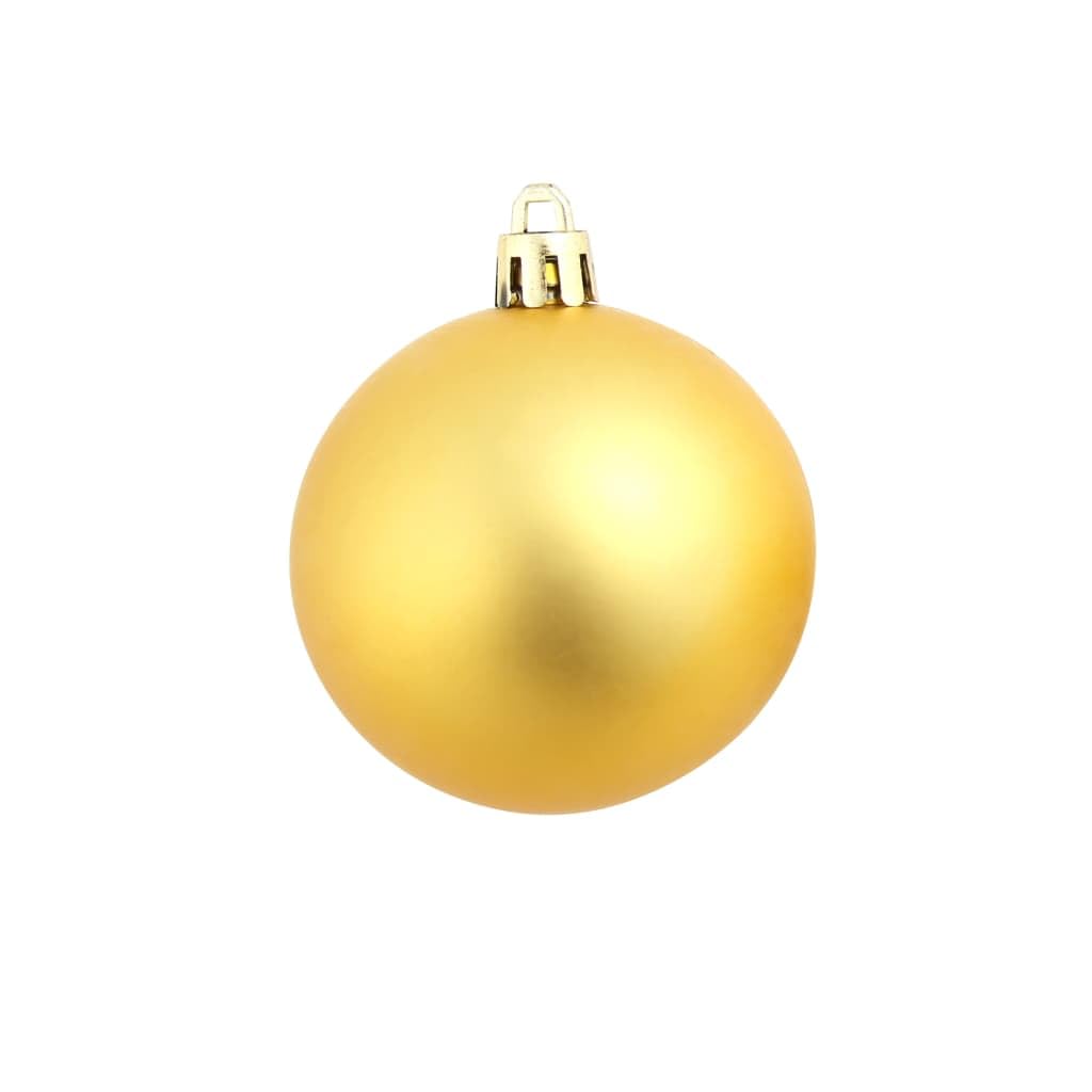 Juego de 100 bolas de Navidad doradas brillantes, plástico, 3/4/6 cm, con hilo, decoración tradicional festiva