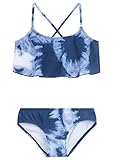 Kanu Surf girls Alania Flounce Bikini Beach Sport 2 Two Piece Swimsuit, Beach Girl Denim, 12 US