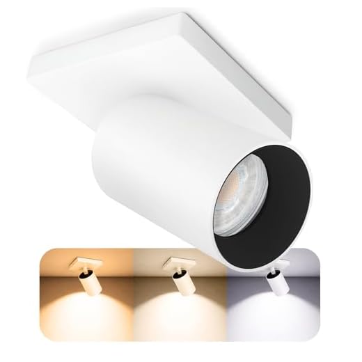SSC-LUXon ALVO 1 Wandspot Deckenspot LED in weiß & schwarz einflammig - verstellbare Deckenlampe inkl. GU10 LED 6W warmweiß