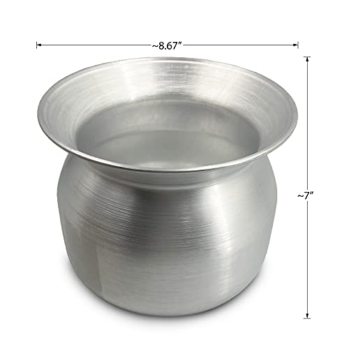 Panwa Sticky Rice Aluminum Cook Pot From Thailand - Genuine Replacement Pot For Traditional Steamer Crock, Family Size 8.67 Inch Standard Diameter (22 Cm) #TOP2