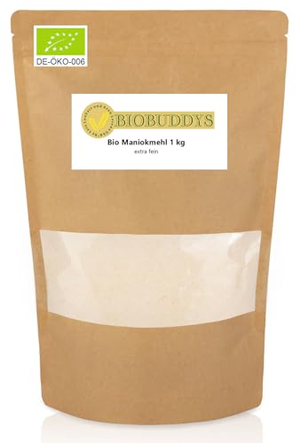 Bio Maniokmehl 1kg Glutenfreies Mehl zum Backen & Binden Alternative zu Weizenmehl Cassava Yuca & Tapioka Mehl