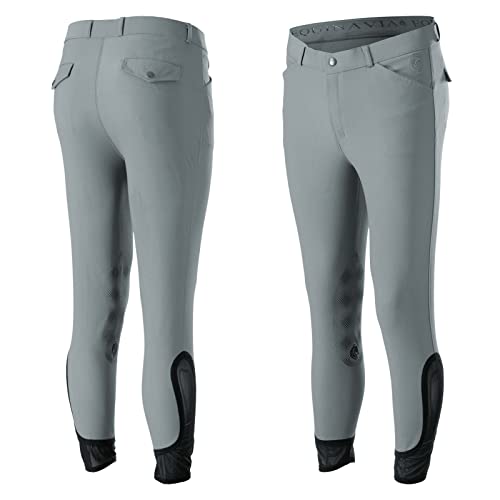 Equinavia Erik Mens Silicone Knee Patch Breeches | Horse Riding Pants - Steel Grey - 34 #TOP1