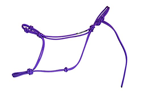 Knotty Girlz Horse Rope Training Halter - 4 Knot 1/4" Stiff Halter Cord - Used by Famous Trainers Multiple Sizes Multiple Colors (Purple, Standard)