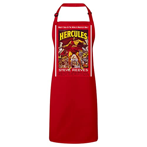 Tablier cuisine vintage rouge Hercules affiche de film retro de collection