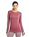 CRZ YOGA Mujer Ropa Deportiva Sports Casuales Camiseta sin Costura Manga Larga Misty Merlot-R211 42