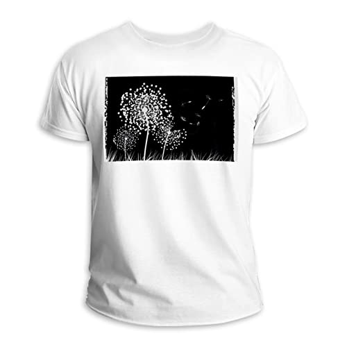 T-shirt col rond pissenlit en coton doux fini les hauts ternes et inconfortables