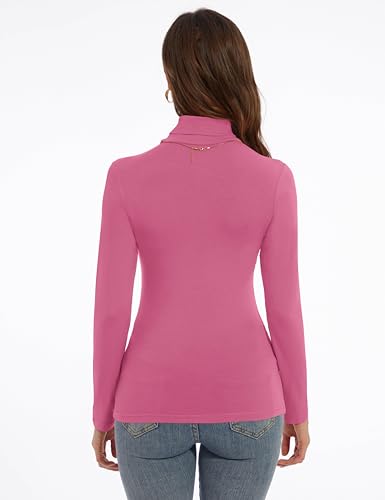 Image of Women's Turtleneck Long Sleeve Shirts Slim Fitted Lightweight Base Layer Casual Tops
