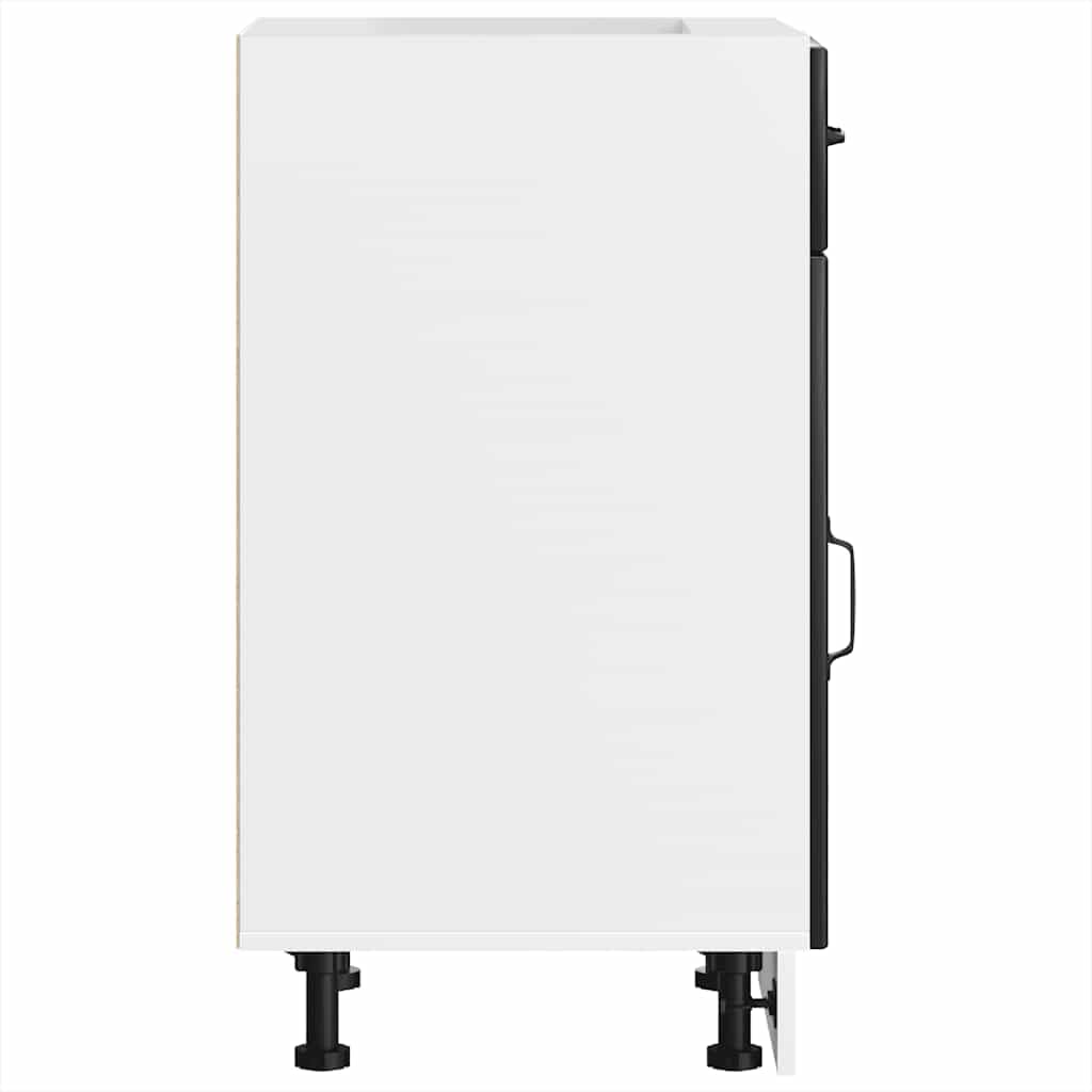Küchen-Unterschrank Lucca Schwarz, Holzwerkstoff, 40x46x81,5 cm, mit verstellbaren Füßen, ideal für Küche, Lagerung und Speisekammer