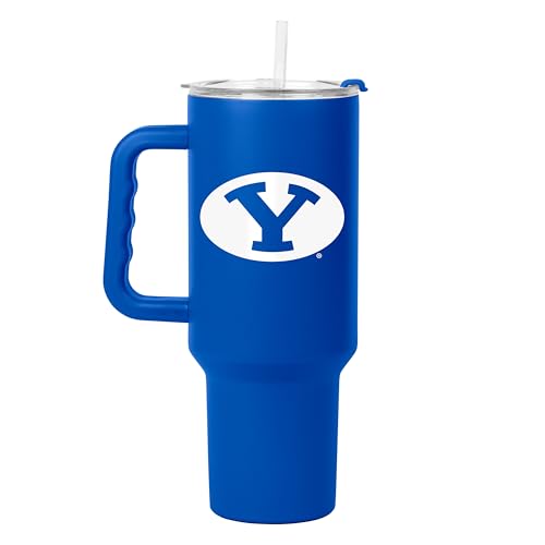 FANMATS NCAA BYU Cougars Stainless Steel 40 oz Handle Tumbler — 40 Fluid Ounces | Team Color | Straw & Lid Included