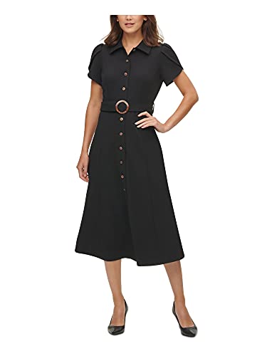 Calvin Klein Women's Crepe Short Sleeve Aline Dress