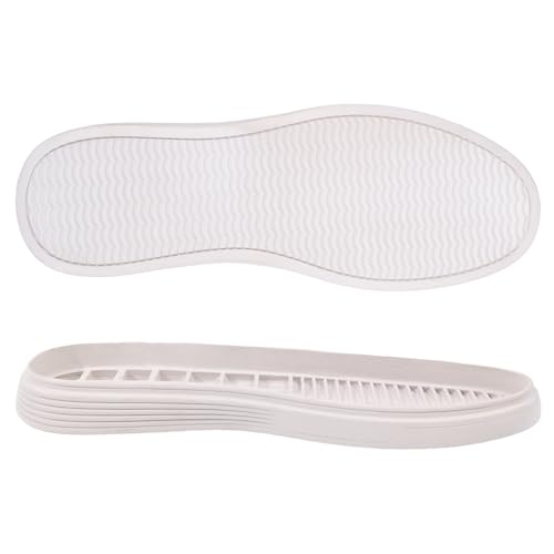 CHGCRAFT Full Soles Rubber Replacement DIY Repair Wear Resistant Raised Grain Repair Sole Pad for Sneakers, DIY Shoes, White, 1 Pair, 11.8x4.2x0.9inch