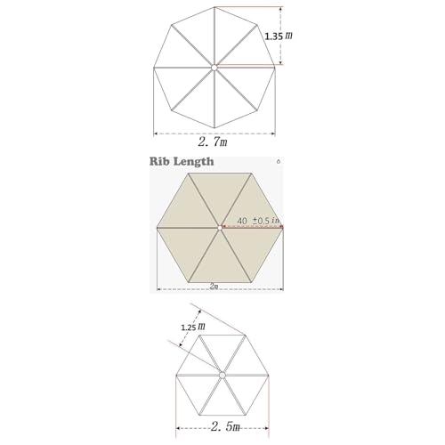Sangles et auvent de remplacement pour parasol de jardin résistant aux intempéries