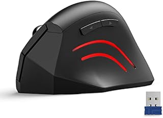 TECKNET 2.4G Wireless Vertical Ergonomic Optical Mouse, 2000 DPI USB Cordless Computer Mouse with 6 Buttons for Laptop, Desktop, PC, Macbook, Prevention Against Mouse Arm/Tennis Arm (RSI Syndrome)