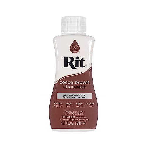 Rit Dye – 8 Oz. Liquid Fabric Dye for Clothing, Décor, and Crafts – Cocoa Brown (1 Pack)