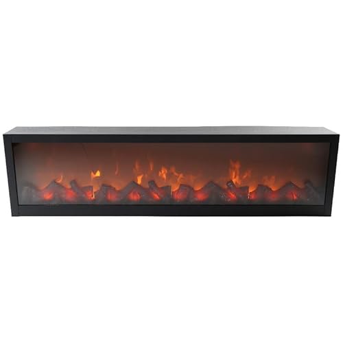 TIMSTOR Camino LED Nero Effetto Fuoco 82X12X20