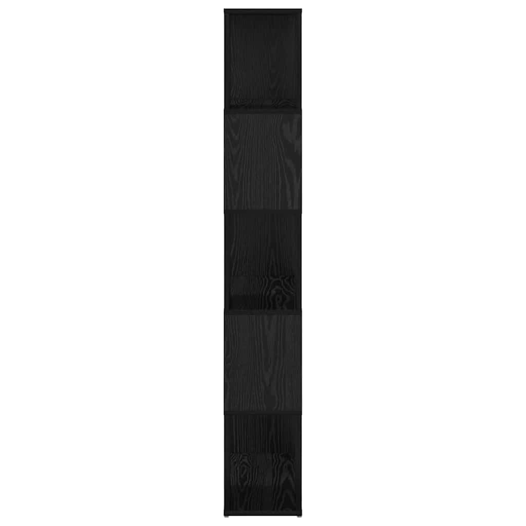 Zestaw 4 mebli telewizyjnych, czarny, 60 x 24 x 156 cm, materiał na bazie drewna, do montażu na ścianie, nowoczesny design, do salonu i sypialni, 4 półki