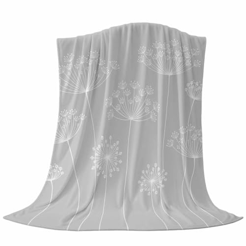 Throw Blanket for Couch Dandelion Soft Fleece Flannel Cozy Lightweight