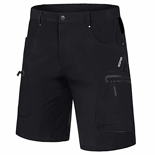 MAGCOMSEN Quick Dry Shorts Men Hiking Shorts for Men with Pockets Bike Shorts Men Camping Shorts Mens Cycling Shorts Big and Tall Shorts for Men Black