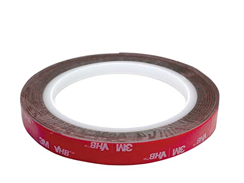 Dpm tapes 3M VHB Universal Double Sided Acrylic Foam Tape Waterproof High Temperature Outdoor Indoor Decoration LED Strip Car Home Office (12 mm x 3 m)